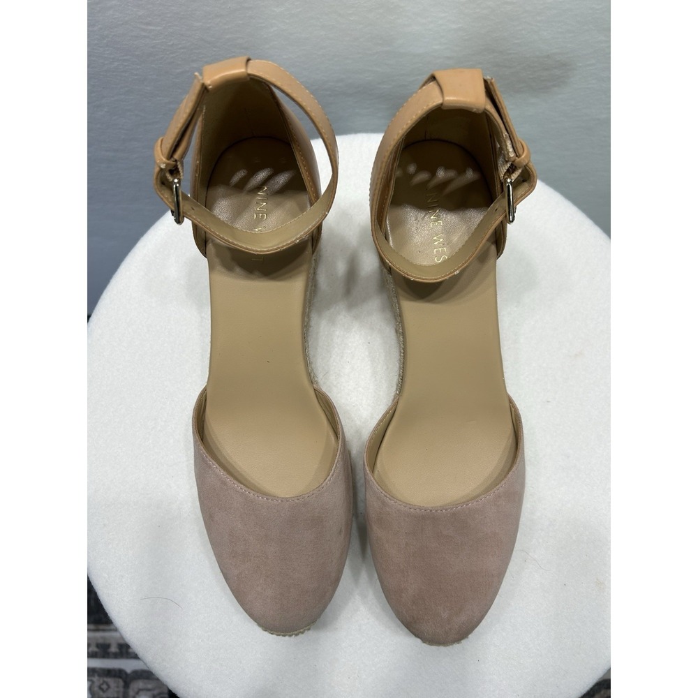 Nine West Women's Pink Espadrille Wedge Sandals Size 10M‎ Ankle Strap EUC - Picture 9 of 10